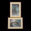 (1883-1957): Two Woodcuts, a) Kasuga Shrine at Nara, oban, dated 1933, titled, Watanabe publisher's mark, signed with a seal to the lower left, framed and