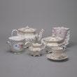 Porcelain Tea & Dessert Service: Comprising eight teacups; seven saucers; eight dessert plates {diameter 7