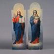 As of: 2/10/2014 Page: 49 606 608 Matched Pair of Russian Icons of Jesus and Madonna, each rectangular panel headed by an