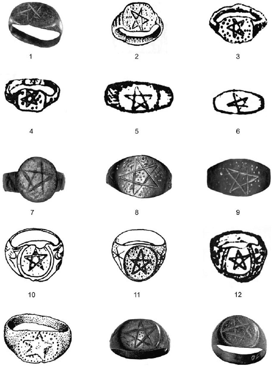 1. Rings with pentagram symbol (according to O. Zorova) 1.