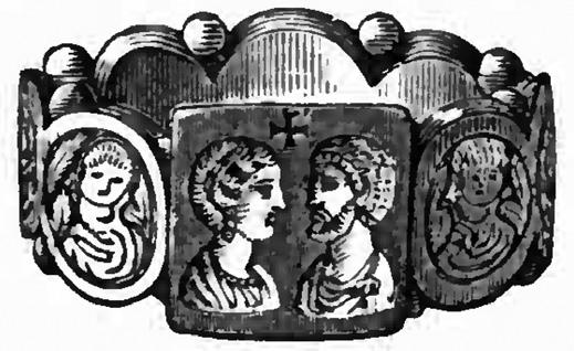 There are two variants of it the first one is representing Christ holding their hand (fig. 11, 12), and the second one is representing him while places the wedding crowns on their heads (fig.13).