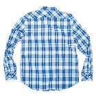 Plaid cotton poplin shirt featuring lower front workwear woven