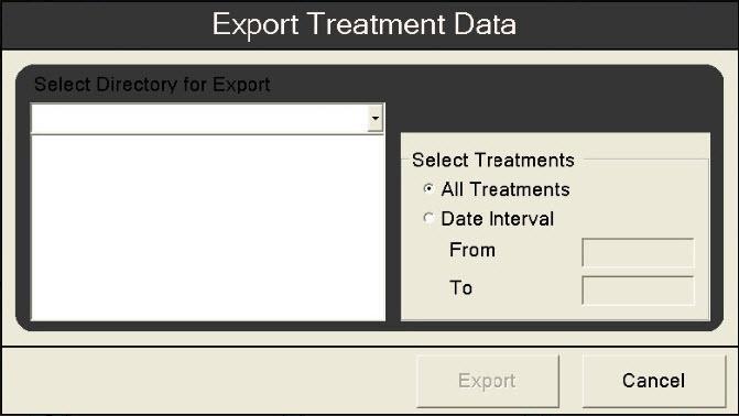 Ellipse Plus Range Operator s Manual Treatment Scenarios Export Patient List - When this is selected a dialogue box opens asking you to choose the destination of the files.