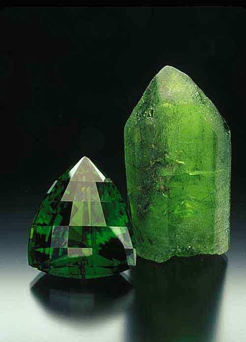 light of day to retrieve them. Perhaps this legendary mining method is the reason that the Peridot is sometimes called "evening emerald.