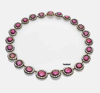 SSEF RESEARCH HEATED PINK SAPPHIRE IN ANTIQUE JEWELLERY Recently, the SSEF received an antique necklace, containing 23 rubies and pink sapphires together with a fine selection of old cut diamonds.