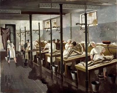 Fig 35 Doris Zinkeisen, Human Laundry, Belsen: April 1945, Oil on