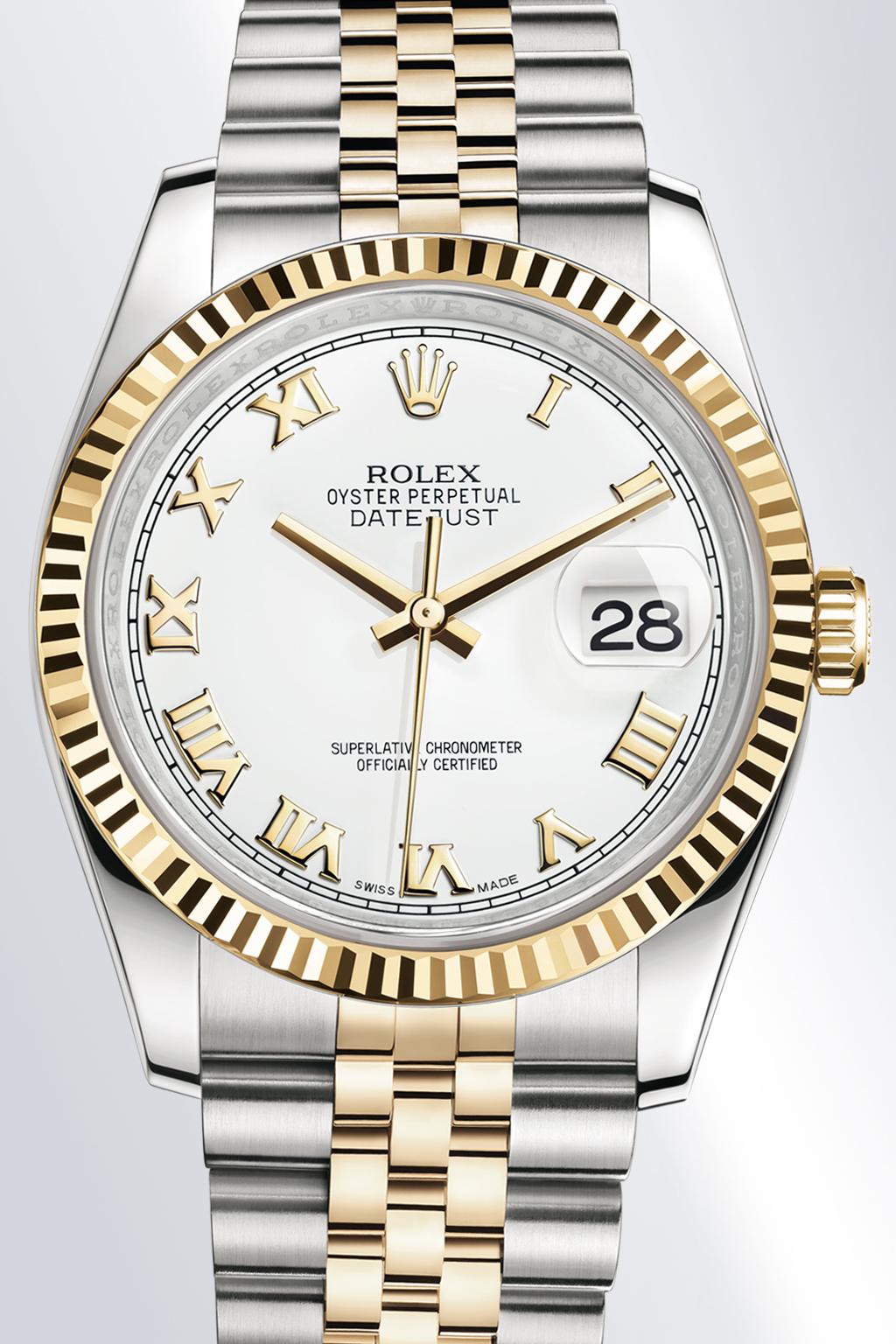 Style of the Datejust 36 THE CLASSIC WATCH OF REFERENCE The Datejust 36 is the modern archetype of the classic watch, thanks to aesthetics and functions that transcend changes in fashion.