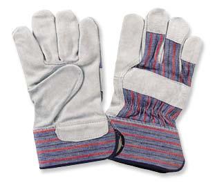 LEATHER PALM WORK GLOVES LEATHER PALM GLOVES These are leather palm, canvas backed gloves with a rubberized gauntlet cuff.