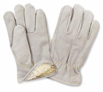 WINTER WORK GLOVES PILE LINED DRIVING GLOVES Camel split cowhide Keystone thumb Shirred wrist Pile lining for warmth and comfort Inside, double stitched seams Priced