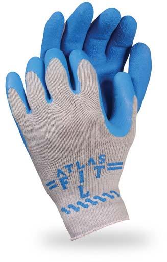 ATLAS BLUE LATEX GLOVES Atlas gloves are used as common work gloves in almost any application, but especially with greasy and oily parts.
