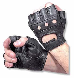 They have Velcro enclosures on the back of the wrist, perforated knuckle holes, and extra leather cross-sewn into the palms.
