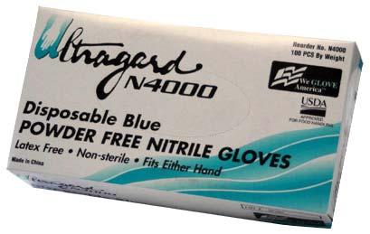 BLUE NITRILE GLOVES (POWDER FREE) Blue Nitrile gloves are a lot like latex gloves, but they're made out of a synthetic rubber.