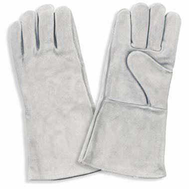 WELDING GLOVES ALL LEATHER WELDING GLOVES Excellent quality, all leather welding gloves made of split, cowhide, shoulder leather with a high gauntlet cuff.