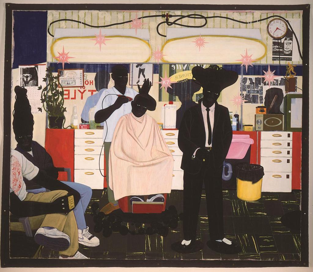 Kerry James Marshall (United States, b. 1955) De Style, 1993 Acrylic and collage on canvas LACMA, Purchased with funds provided by Ruth and Jacob Bloom, AC 1993.76.