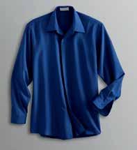 restaurant/breakfast area staff male. FUSION FLY-FRONT SHIRT Moisture wicking fabric with a soil-release finish that helps wash away stains. Resists wrinkles and static.