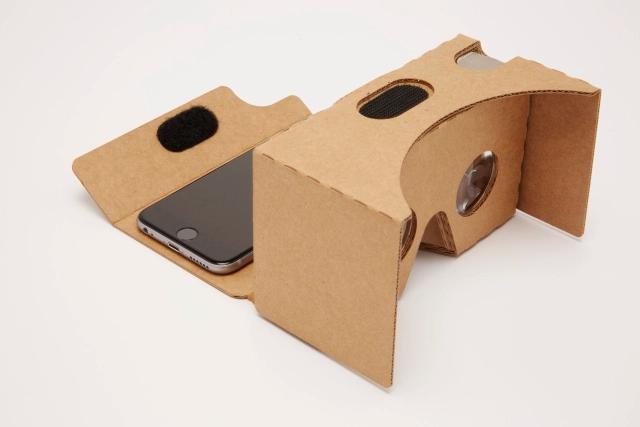 Cardboard is a virtual reality headset that works with a smartphone.