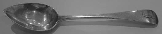 Aberdeen silver Old English pattern teaspoon, circa 1805 by Peter Lampert.