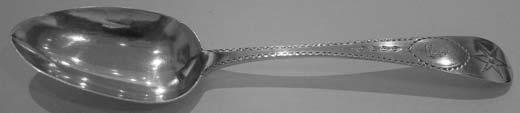 Aberdeen silver Hanoverian pattern teaspoon, circa 1765 by James Wildgoose.