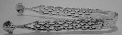 Victorian silver Kings pattern sugar tongs, London