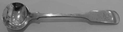 spoon, circa 1820 by EH. L-11.1cm; W-14g.