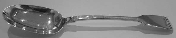 George II silver Ribbed Hanoverian pattern tablespoon, London 1734 by Edward Bennett I. L-20.5cm; W- 67g.