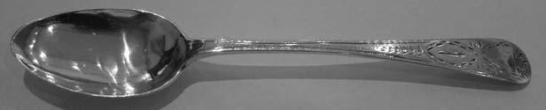 Dutch silver Hanoverian pattern sweetmeat fork, Amsterdam c.1760. L-10cm; W-8g. ~ good tines, marks and condition. Est. 50-80. 25 206.