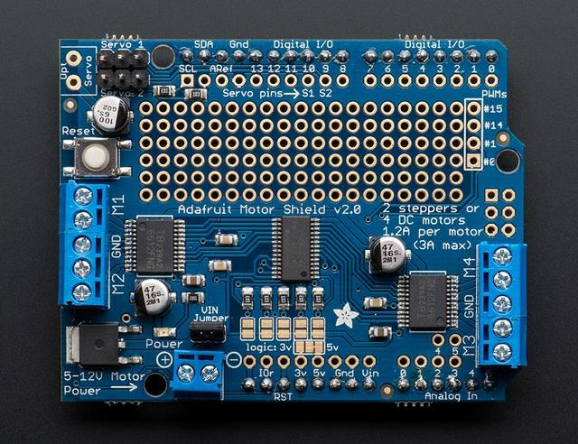 Library Reference class Adafruit_MotorShield; The Adafruit_MotorShield class represents a motor shield and must be instantiated before any DCMotors or StepperMotors can be used.