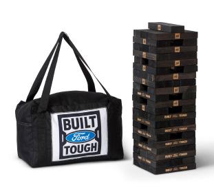 1433000 BUILT FORD TOUGH TUMBLER TOWER Onyx-stained wooden tower game with carry case.