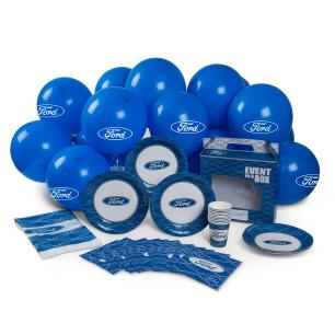 DEALER MUST-HAVES 1501779 EVENT-IN-A-BOX Ten 9 diameter paper plates, 20 paper napkins, 2 plastic tablecloths, 30 balloons,
