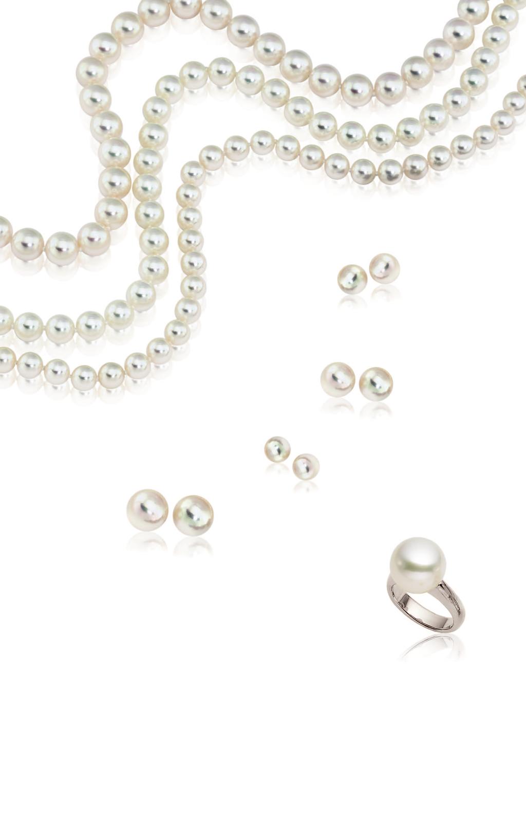 Lustrous ultured Pearl Necklaces, in a variety of sizes and lengths, priced from $250.