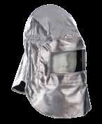 400 g/m² 100 x 220 mm HSS000KA-3 Heat protection hood for head, throat and neck protection with aluminum frame approx.