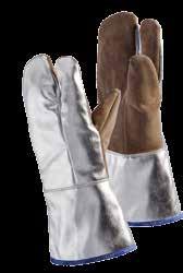 aluminized 38 cm III 4 2 4 4 4 2 3 4 4 4 H05LA230-W2 5-finger glove made of brown SEBATAN leather