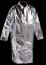 650 g/m² 130 cm Aluminized heat protection jacket Flexible fabric Very pleasant wearing comfort High heat reflection Insulated snaps, stand-up collar,