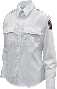 Badge tab with reinforced sling and epaulets. Added length to sides to keep shirt tucked in. Color: White. USDA Patch Left Shoulder. Hawaii & Puerto Rico only. SLEEVE NECK 14.5 15 15.5 16 16.5 17 17.