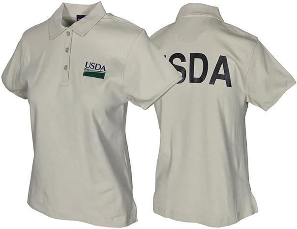 WOMEN S TOPS PPQ143 Women s Class B Short Sleeve Polo USDA Logo On Back $ 48 45 Polo designed and cut specifically for women with a narrow 3 button placket. 6.