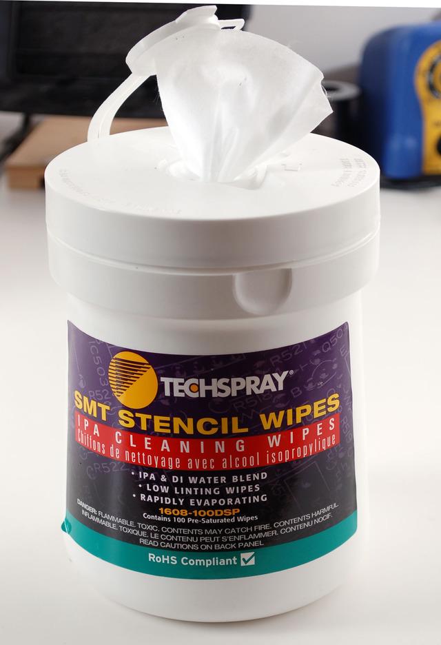 SMT Wipes Now that you've finished stenciling, you'll want to clean up! Paste can get everywhere, especially when doing a lot of boards and the paste is liquidy.