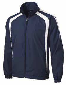RCS80 Sport-Tek Colorblock Raglan Jacket A lightweight top layer, this water-repellent jacket takes on unpredictable weather with athletic colorblocking, superb functionality and
