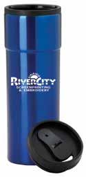 RCS114 Acrylic/Metal Tumbler The durable acrylic outer and stainless steel interior combined with the non-spill stainless lid make an attractive and functional promotional piece that will last a long