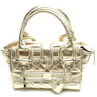 Burberry BQL Mini Manor Handbag 11754600-376 in gold Retail: $1517 (Call for dealer pricing) made of calf & fabric