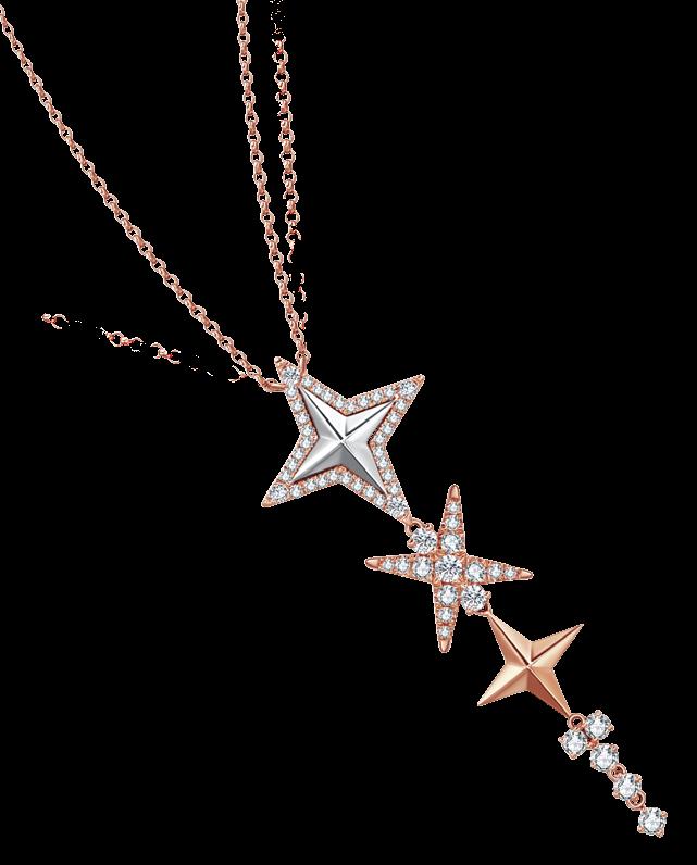 Revolve pendant in 18-karat white and pink gold and Revolve ring in 18-karat white gold with diamonds and fancy sapphires Sparkle pendant in 18-karat pink gold embellished with diamonds Business