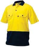 Barracked at all key stress points K54300 / ORIGINALS SPLICED POLO SHIRT L/S COTTON JERSEY; WEIGHT 190GSM SIZE S-4XL COLOUR YELLOW/NAVY  