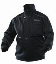 Front zip protected by a press stud storm flap. traight hem and strap-adjustable sleeves.