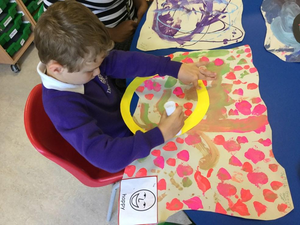 children enjoyed dancing to happy and sad music and painting