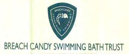 2870140 26/12/2014 DIPESH MEHTA trading as ;BREACH CANDY SWIMMING BATH TRUST 66, BHULABHAI DESAI ROAD, MUMBAI-400026 MANUFACTURER AND TRADING MERCHANT REGISTERED UNDER BOMBAY PUBLIC TRUSTS ACT, 1950