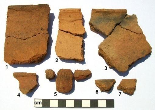 Figure 5: Identified vessels from site 11 (Jars #1-4 and Constricted jars #5-7). Note that vessel 5 is the decorated constricted jar made by an apprentice.