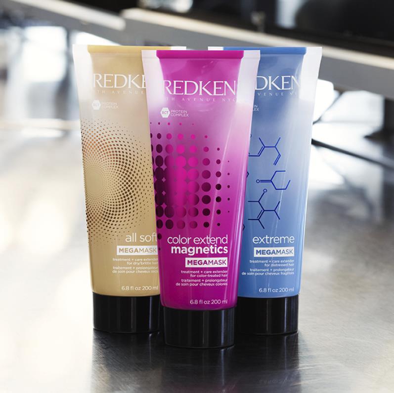 Redken s newest musthaves? NEW Mega Masks. Stop by the salon today to learn more about these dualchamber masks, which provide benefits that last up to 3 washes.