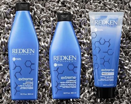 Strength training for hair! Drop into salon to learn how Redken s dual chamber Mega Mask and protein packed shampoo and conditioner treat from root to core to tip to make hair 15x stronger.