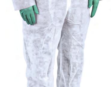 material Good combination of comfort and protection Available in white NONCV250L-XXL* Elastic Wrist and Straight Ankle 5/bg, 25/cs Spunbond Coveralls Made from