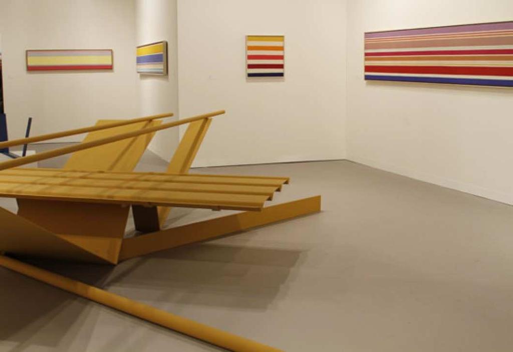 Figure 14. Anthony Caro, Cadence, 1968 72, and Kenneth Noland, Stripe Paintings, from left to right: Untitled, ca.
