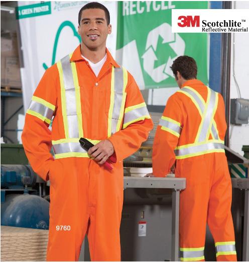 Poly Cotton Coveralls High Visibility- BRIGHTstripe Note: CSA-Z96-15 Compliant for Class 3 Level 2.
